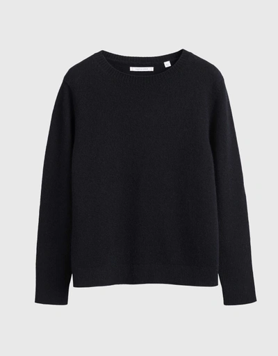 Cashmere Boxy Sweater-Black