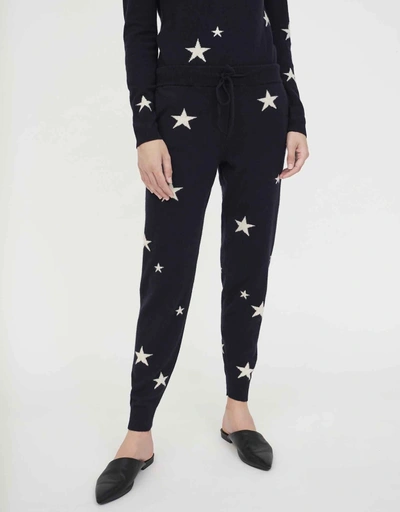 Star Cashmere Track Pants-Navy