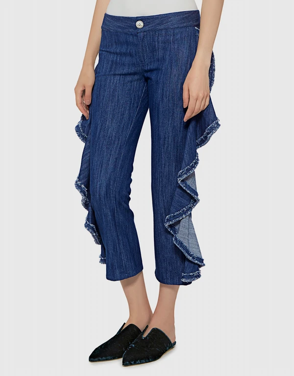 Nikko Ruffle Cropped Jeans 