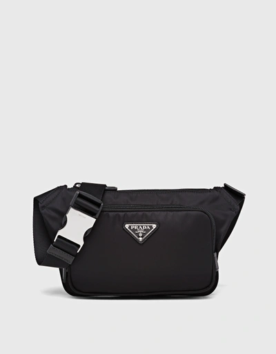 Re-nylon Saffiano Leather And Nylon Crossbody Bag
