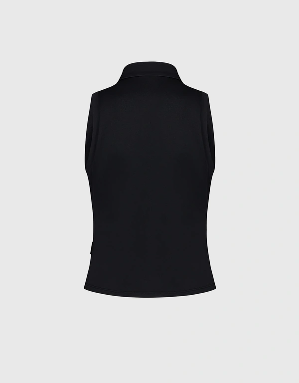 Ace Sleeveless Polo Shirt-Black