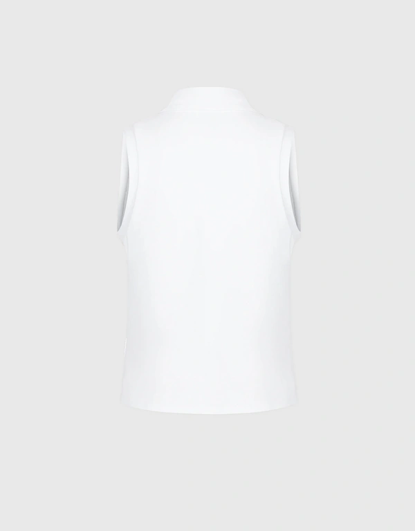 Ace Sleeveless Polo Shirt-White