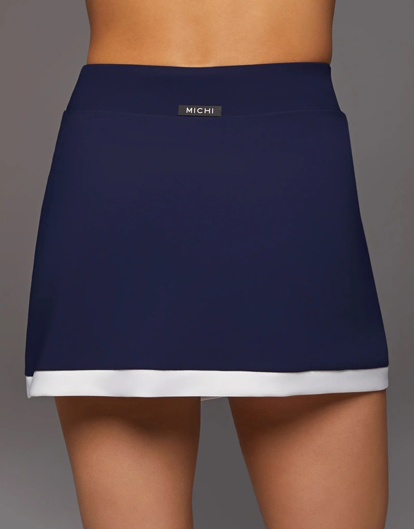 Rival Golf Skirt with Shorts-Admiral Blue/White