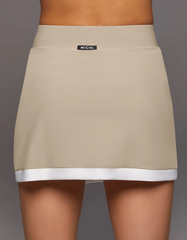Rival Golf Skirt with Shorts-Dune/White