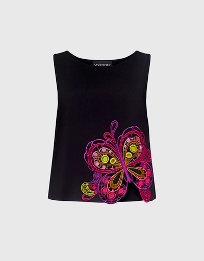 Butterfly Embroidered Top