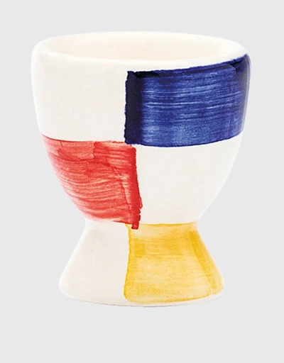 Groovy Checked Ceramic Egg Cup