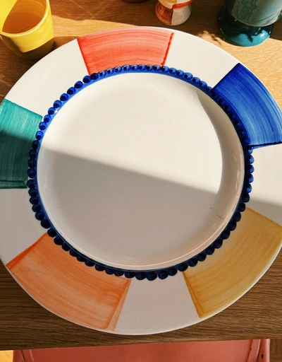 Groovy Checked Ceramic Dinner Plate 26.5cm