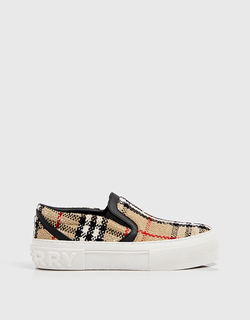 Burberry Vintage Check Cotton Wool Blend Sneakers (Sneakers,Slip-On)