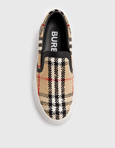 Vintage Check Cotton Wool Blend Sneakers