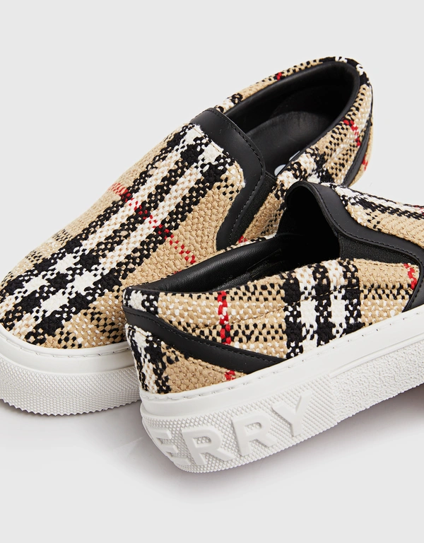 Burberry Vintage Check Cotton Wool Blend Sneakers