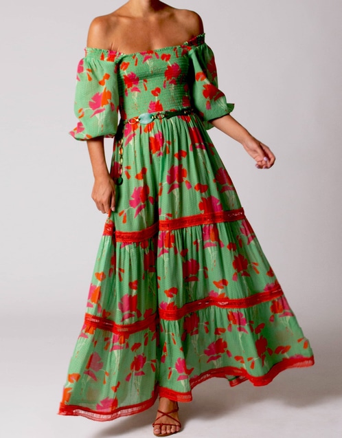 Miguelina Mabelle Printed Gauze Maxi Dress (Dresses,Maxi) IFCHIC.COM
