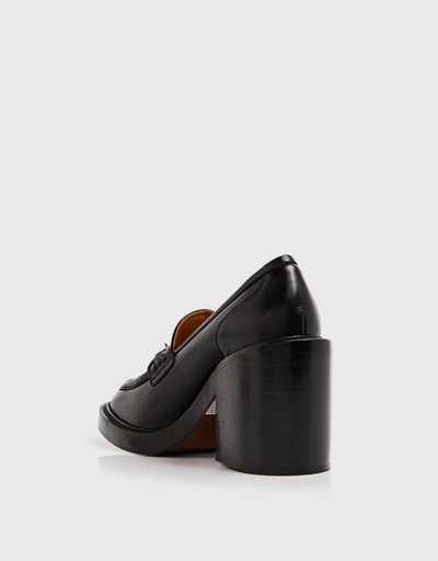 Leather High-heeled Loafer