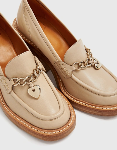 Leather High-heeled Loafer