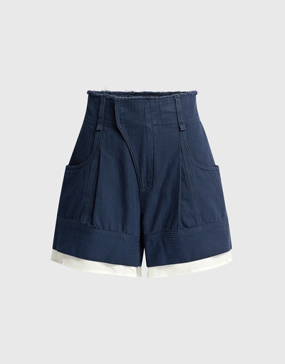 High-waisted Cotton Shorts