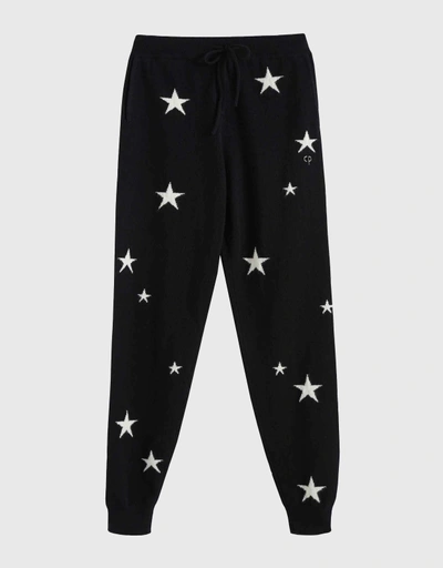 Star Cashmere Track Pants-Black