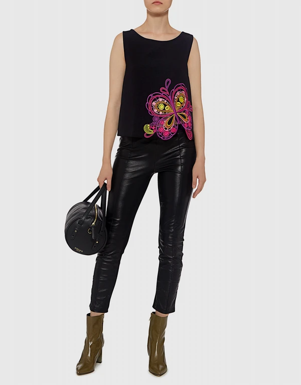 Boutique Moschino Butterfly Embroidered Top