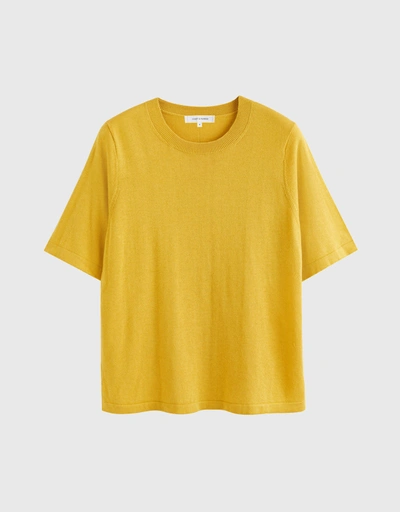 Silk-Cashmere T-shirt-Sand