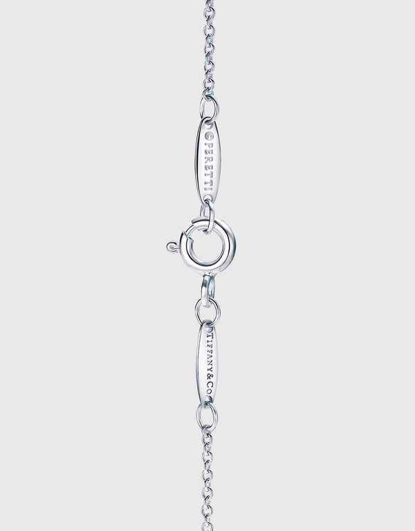 Tiffany & Co. Elsa Peretti Open Heart 小型純銀鑲粉色藍寶石鏤空心形鍊墜