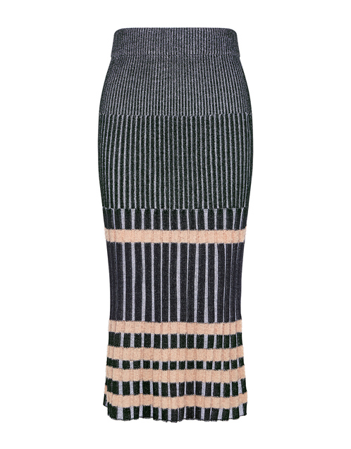 Rachel Comey | Boundless Striped Midi Knit Skirt | BlackSkirts | IFCHIC.COM