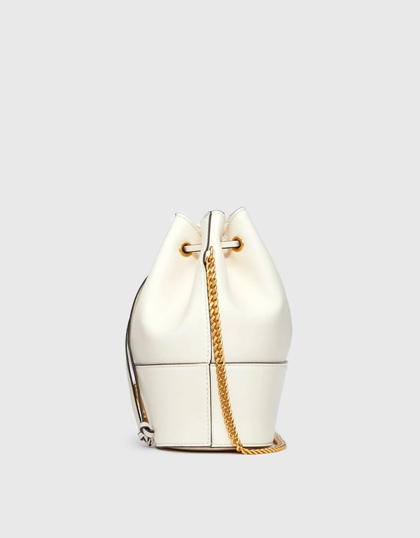 Vlogo Signature Mini Nappa Bucket Bag With Chain