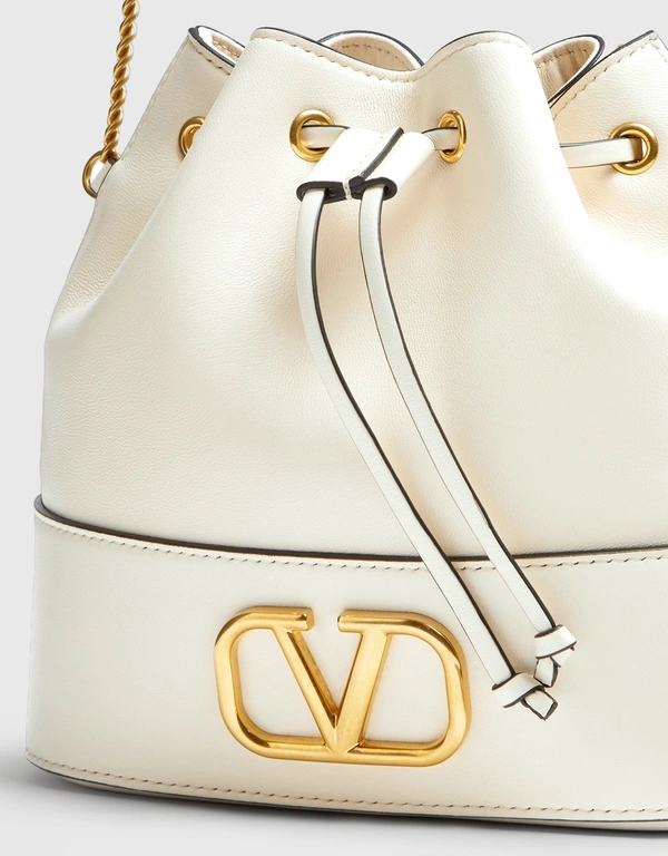 Vlogo Signature Mini Nappa Bucket Bag With Chain