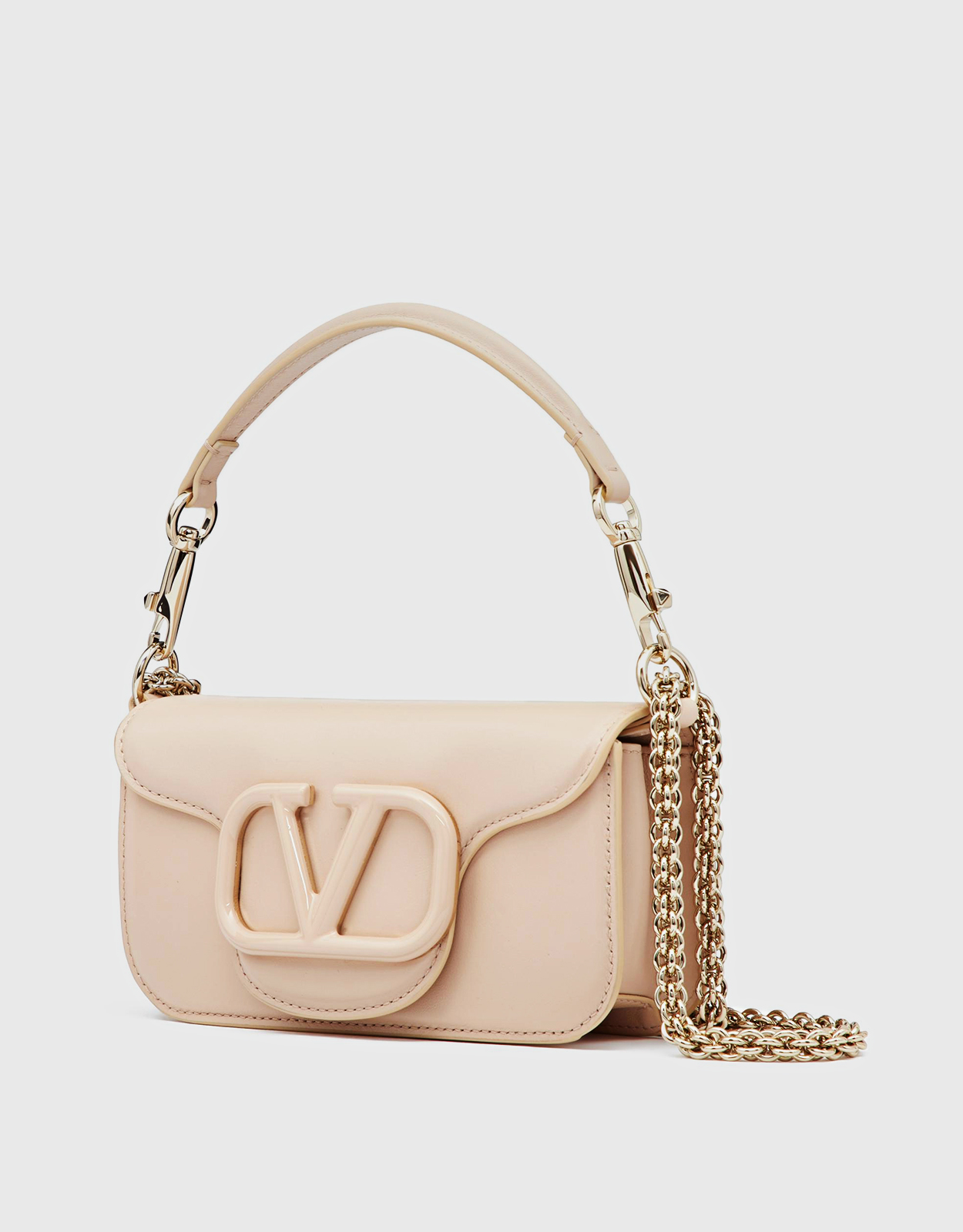 Small Rockstud Grainy Calfskin Crossbody Bag for Woman in Light Ivory |  Valentino PH