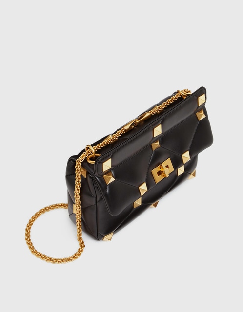 Valentino Roman Stud Large Nappa Leather Shoulder Bag With Chain (Shoulder  bags,Chain Strap)