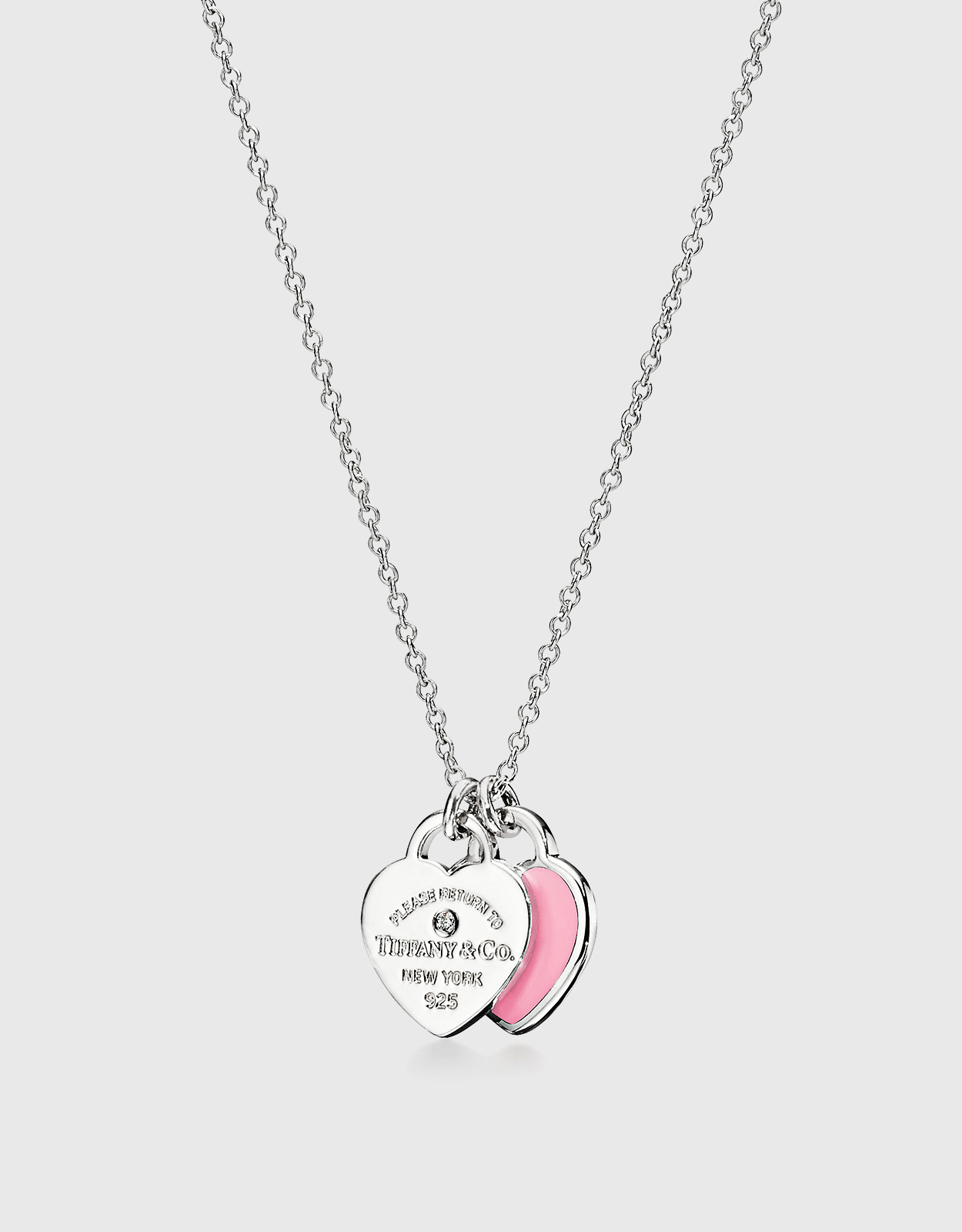 Tiffany & Co. Return To Tiffany Pink Enamel Double Heart Tag Pendant  Necklace Tiffany & Co. | TLC