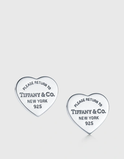 Return to Tiffany Mini Sterling Silver Heart Tag Stud Earrings