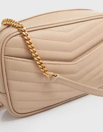 Lou Mini Quilted Grain De Poudre Embossed Leather Crossbody Bag