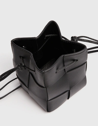 Cassette Mini Intreccio Leather Bucket Bag