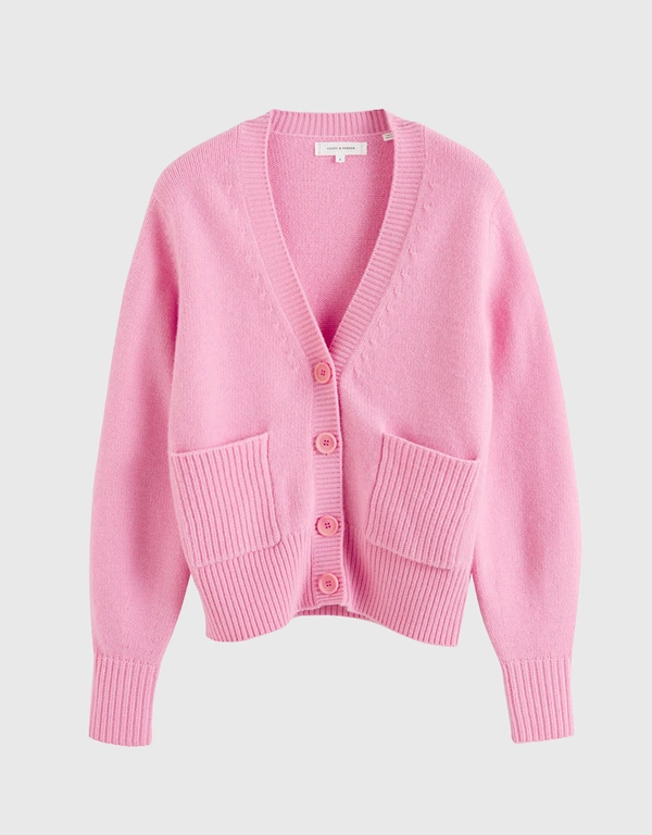 Wool-Cashmere Cardigan - Pink-Lily