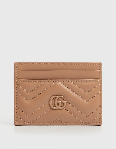 GG Marmont Leather Matelassé Card Holder