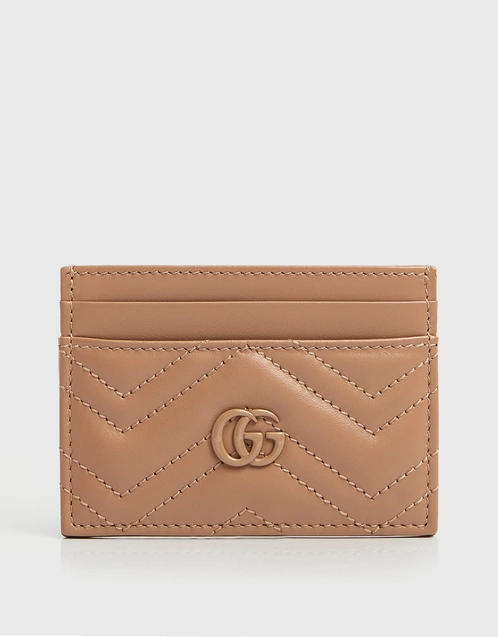 Gucci GG Marmont Leather Matelassé Card Holder (Wallets and
