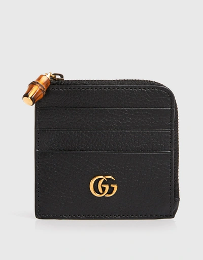 Double G Leather Bamboo Card Case