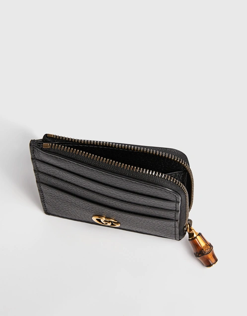 GG Marmont leather card case in black leather