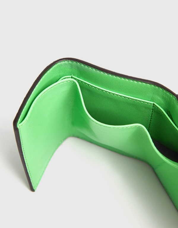 Fendi FF Baguette Micro Nappa Leather Tri-fold Wallet