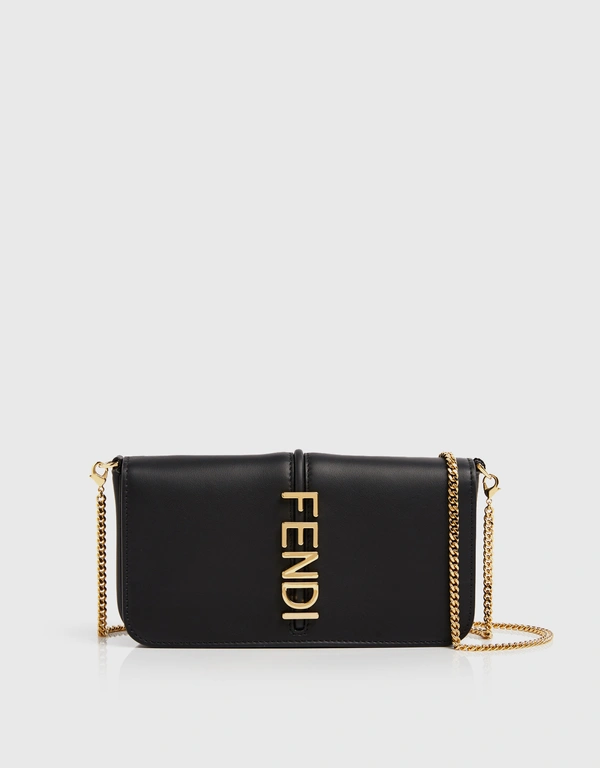 Fendigraphy Leather Chain Wallet