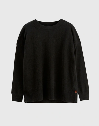 Wool-Cashmere Slouchy Sweater - Black
