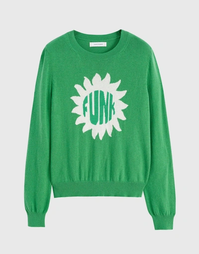 Cotton-Cashmere Funk Sweater-Green