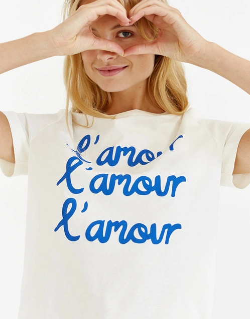 L’Amour Organic Cotton T-Shirt-Blue