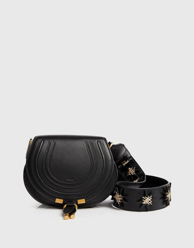 Marcie Small Calfskin And Stars Embroidered Crossbody Bag