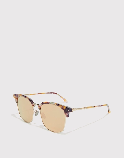 Mirrored Havana Squared Sunglasses