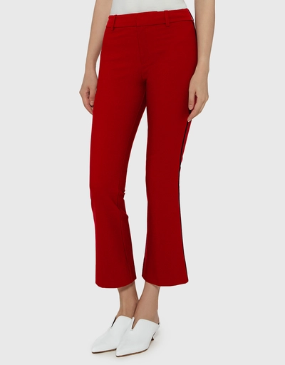 Tuxedo Piping Side Cropped Flare Pants