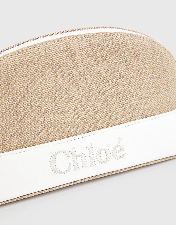 Chloé Chloé Sense Calfskin And Canvas Makeup Bag