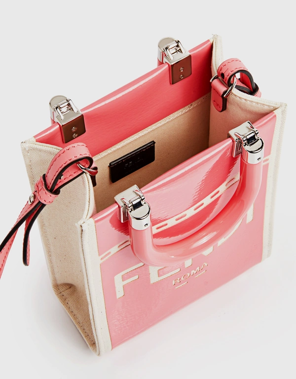 Sunshine Shopper Mini Patent Leather Canvas Crossbody Bag