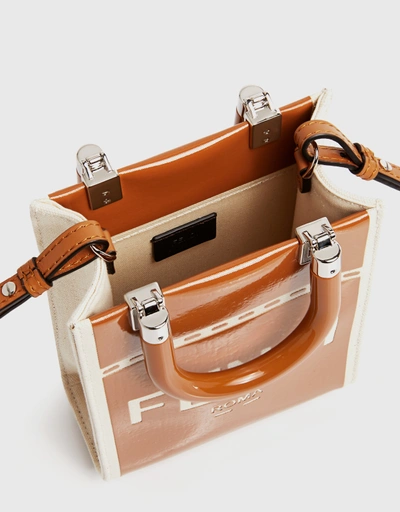 Sunshine Shopper Mini Patent Leather Canvas Crossbody Bag