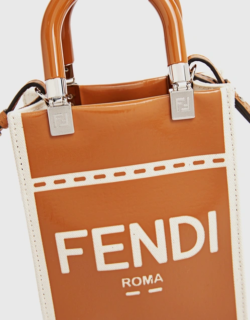 Fendi Sunshine Plexiglass Leather Shoulder Tote Bag
