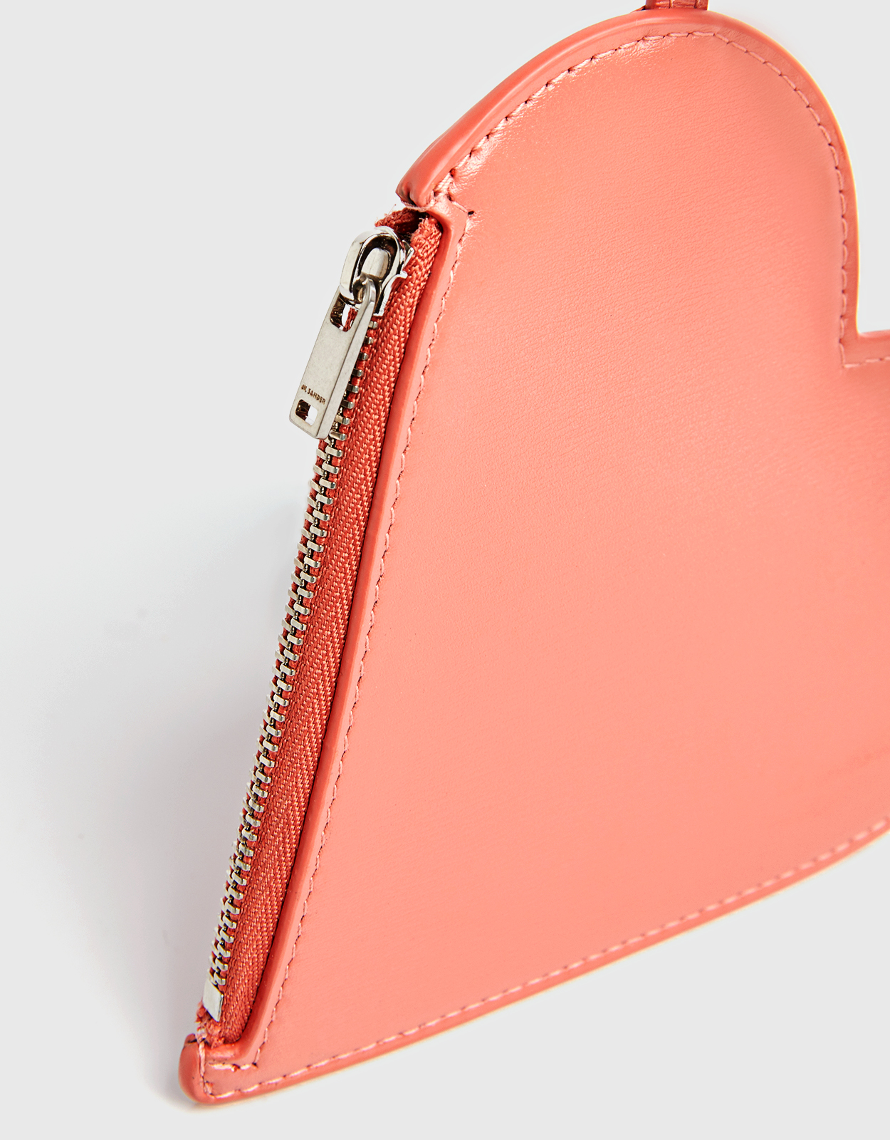 Heart Shaped Leather Coin Purse in Red - Jil Sander
