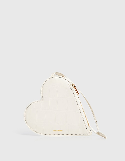 Jil Sander Heart-shaped Calf Leather Coin Pouch-Honey Brown (Clutch  Bags,Pouch)